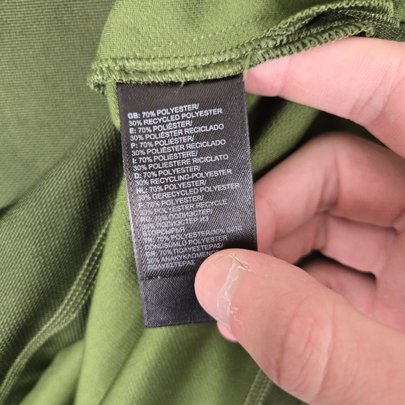 The‎ North Face Shirt Mens Large Green Short Sleeve 1/4 zip Polo Golf Flash Dry - Picture 6 of 9